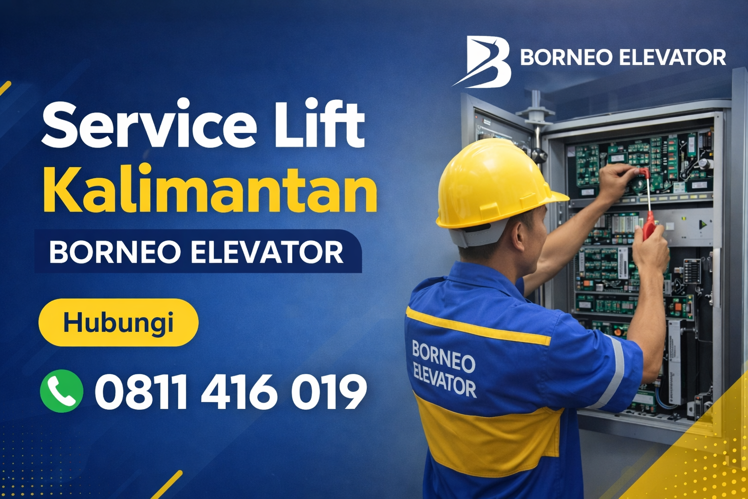 layanan service lift kalimantan oleh borneo elevator teknisi profesional perawatan lift gedung