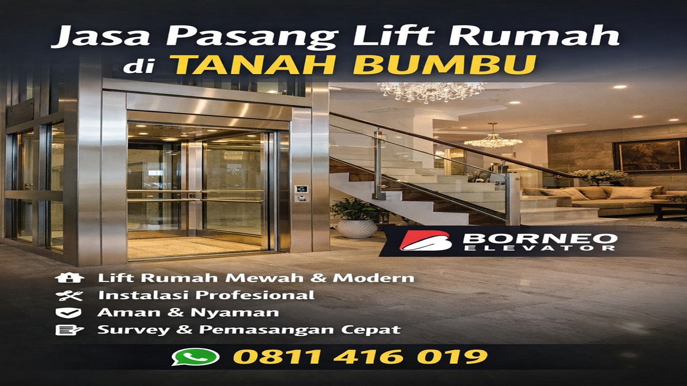 Home lift hunian bertingkat Tanah Bumbu dengan pemasangan profesional